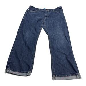 Class Player Y2K Men's 42x32 Jeans Grunge Embroidered Back Pocket Straight Leg